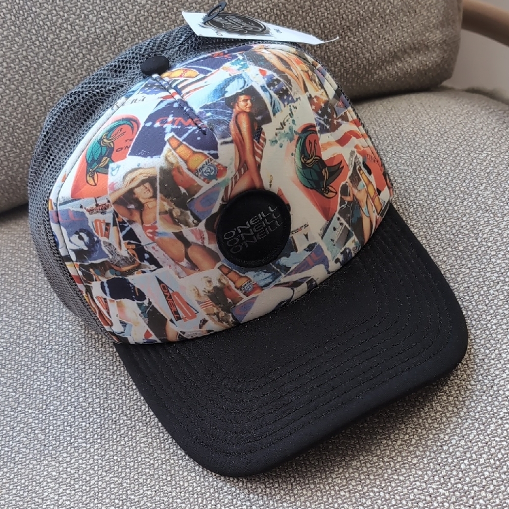 O'Neill Black and Multicolor Graphic Trickers Cap w/ Bottle Opener